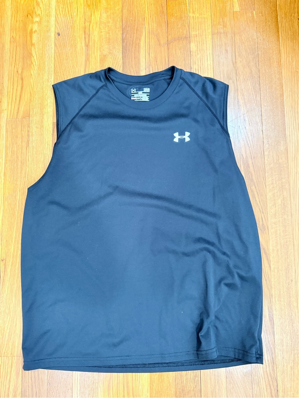 Under Armour Men's Black Sleeveless Training Tank with White Logo